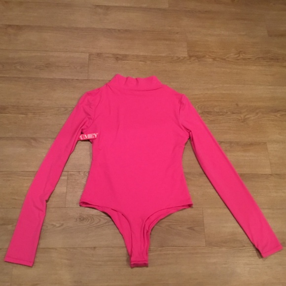 NWT PUMIEY Pink Crew Neck Long Sleeve Bodysuit Size Medium - Picture 6 of 7